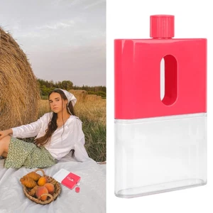Botella de agua plana con tapa creativa botella de agua plana portátil de viaje - Imagen 1 de 12
