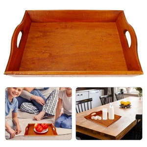 Solid Wood Pallet Tea Condiment Tray Rectangular Serving Platter - Picture 1 of 12