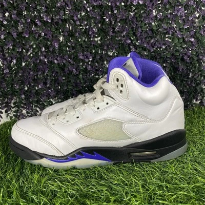 Nike Air Jordan 5 Niños Talla 7Y Blanco Concord Uva Baloncesto Tenis 440888-141 Foto 1 de 4