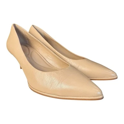 Antonio Melani Ellen Leather Pointed Tan/Beige Kitten Heels Womens Size 9.5 M - Image 1 of 4
