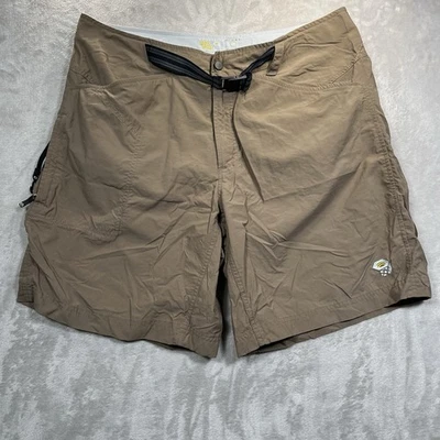 Shorts masculinos Mountain Hardwear grande marrom com cinto caminhada náilon escalada ao ar livre - Imagem 1 de 4