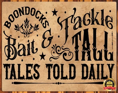 Boondocks Bait & Tackle - Tales Told Daily - Metal Sign 11 x 14 - Image 1 of 4