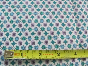 Vintage cotton quilt weight really tiny design lavender aqua authentic feed sack - Picture 1 of 2