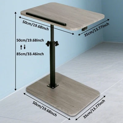 Couch Tables 360° Swivel TV Tray For Small Spaces, Laptop Steel Gray - Image 1 of 4