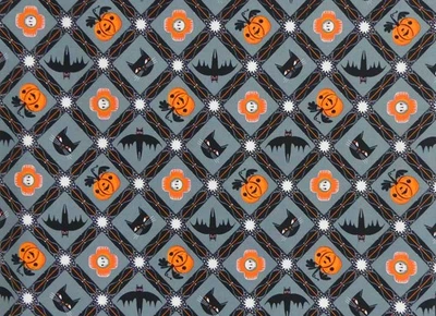 WITCHY WAYS by  Cori Dantini - BLACK GRAY ORANGE, 100% Cotton Fabric, BTY - Image 1 of 2