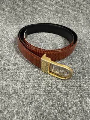 Vintage Mario Valentino Crocodile Skin Brown Designer Belt Size 44/110 - Image 1 of 4