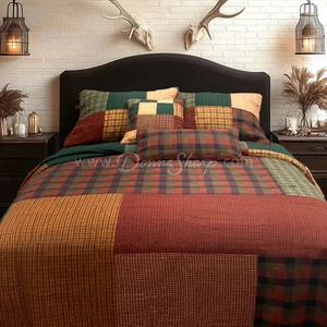 Donna Sharp Campfire Square Cotton Quilted Bedding - Picture 1 of 13