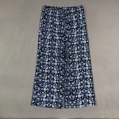 Calvin Klein Pants Women’s Medium Blue Flower Wide Leg Slinky Pull On New NWT - Image 1 of 4