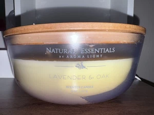 Natural Essentials Aroma Light 4 Docht Kerze groß rund 25 Oz Lavender Oak NEU - Bild 1 von 3