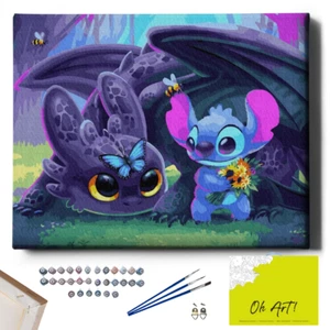 Oh Art! Wandbild Stitch 40x50cm Leinwand Malen nach Zahlen Erwachsene mit Rahmen - Bild 1 von 10