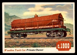 1955 Topps Rails & Sails #14 Wooden Tank Car VG/EX *d2