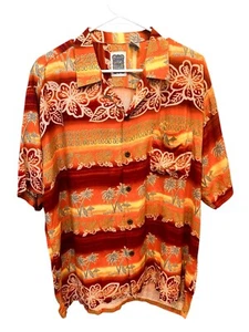 Camisa Hawaiana Original Vintage Original Ocean Current Original Para Hombre L Palmeras Floral - Imagen 1 de 9