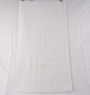 Company Store Bamboo/Cotton Hand Towel White "POW" NWD #667I VH61 - Image 1 of 3