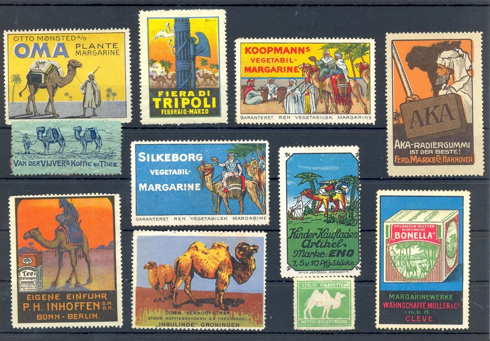 GERMANY + WORLD 11 x POSTER STAMP =CAMEL DESSERT - (*)--- F/ VF - Image 1 of 1