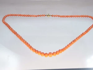 Coral cadena de perlas color salmón 53 cm 5,0 - 8,7 mm 585 cerradura magnética - Imagen 1 de 9