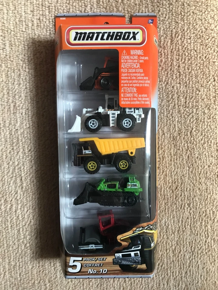 Matchbox Coffret 5 Pack Set No 10 - V0305 Truck Steam Roller Digger Earth movers