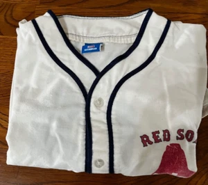 Pre-owned VINTAGE Style CHAMPION RED SOX UNIFORM SHIRT Flannel Large NO. 9 - Picture 1 of 4
