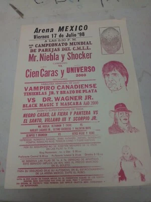 PROGRAMS 00's LUCHA LIBRE,  SHOCKER vs CIEN CARAS  MEXICO MEXICAN WRESTLING - Image 1 of 4