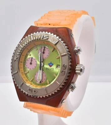 POLICE Men's Quartz Watch Chronograph Orange Brown AS IS - Image 1 of 4