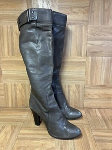 RARO 🙂 Disfraz Nacional Botas Marrones Altas Para Mujer Talla 38 Hebilla - Imagen 1 de 8