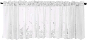 Rod Pocket Lace Half Curtains for Kitchen Windows Short Curtains for Bedroom - Picture 1 of 12