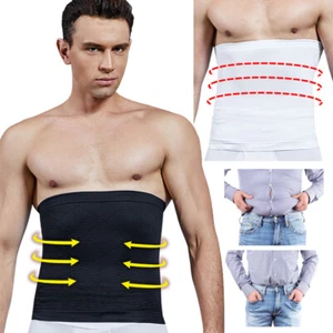 Men's Waist Trainer Tummy Tuck Belt Body Shaper Fat Burner Sauna Girdle Belly US - Picture 1 of 28
