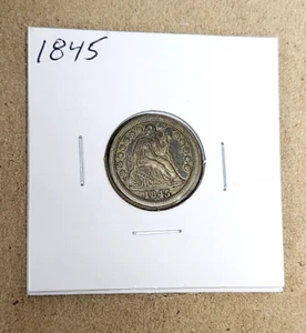 1845 Seated Lib. Dime - High Grade - Original - Patinaed - Picture 1 of 4