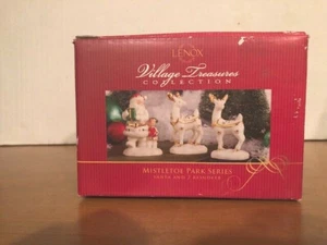 Lenox Village Treasures Collection Mistletoe Park Santa and Two Reindeer, NIB - Picture 1 of 9
