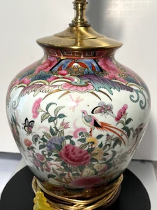 Antike Original 19. Jahrhundert China Porzellan Handarbeit Ingwer Dose Vase 1 Lampe - Bild 1 von 22