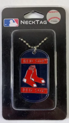Boston Red Sox Neck Tag "Dog Tag" Necklace w/ Chain (1.25" x 2") Siskiyou Sports - Image 1 of 3