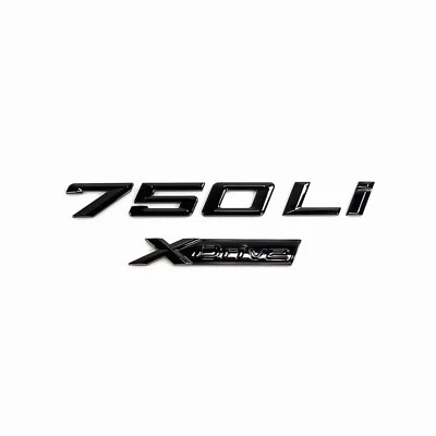 for 7 Series Gloss Black Emblem 750Li+XDrive Number Letters Rear Trunk Badge Foto 1 de 3
