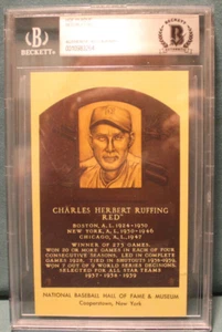 "RED RUFFING" HALL OF FAME GOLD PLAQUE POST CARD(Beckett) - Picture 1 of 2