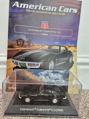 1/43 DEAGOSTINI COLLEZIONE AUTO AMERICANE 1968 CHEVROLET CORVETTE C3 AUTO #9 - Immagine 1 di 4