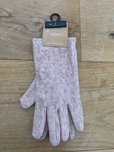 Next Supersoft Pink/Grey Marl Medium Size Gloves New With Tags - Imagen 1 de 2