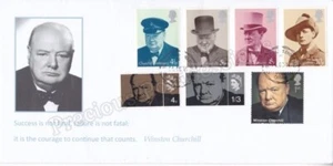 LIMITED EDITION 5 OF 5 SIR WINSTON CHURCHILL GB FDC 2014 SUCCESS IS NOT FINAL - Bild 1 von 2