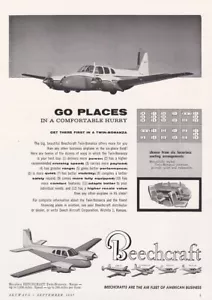 1957 Beechcraft Twin Bonanza Flugzeug um 3/18/2023c - Bild 1 von 1