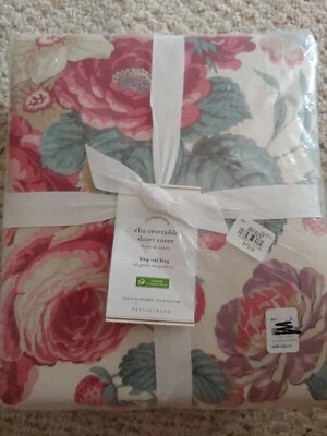 1 Pottery Barn Elia Duvet Cover only Pink Rose King / Cal King Floral NEW - Image 1 of 2