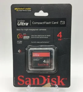 SanDisk 4 GB 30 MB/s ULTRA CF Compact Flash Memory Card (SDCFH-004G-A11) - Picture 1 of 2