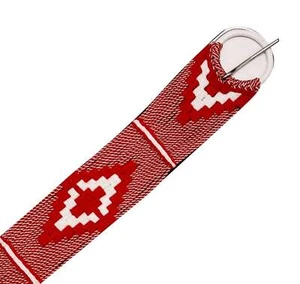 34" Cincho Trado Rojo Blanco de Nailon Caballo Charro Cinch - Imagen 1 de 3
