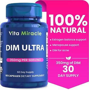 DIM Supplement (Diindolylmethane) 350 mg with 5 mg BioPerine 60 Count EXP 12/24