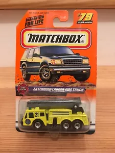 Camión de bomberos Matchbox 1998 escalera de extensión #79 de 100 amarillo número 96371 Bombero - Imagen 1 de 8