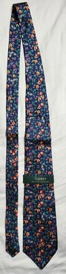 Corbata floral para hombre Lauren Ralph Lauren azul vivo hecha en EE. UU. 100 % seda Foto 1 de 4