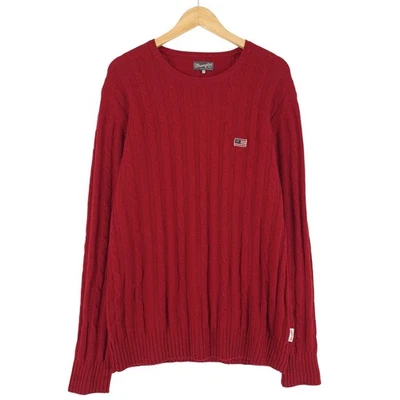 Vintage Wrangler Jersey Suéter Hombre Rojo Astracán de Ochos Wm1 Talla L - Imagen 1 de 4