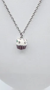 Signed cupcake pendant charm necklace 15" - Picture 1 of 8