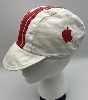 Vintage Apple Computer Cycling Hat UT Book And  Supply Store Red And White - Image 1 of 4
