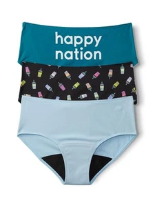 Girls Period Hipster Underwear for Teens, Pack of 3, Halloween and Optic White - Picture 1 of 1