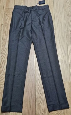 Nuevo con etiquetas Polo Ralph Lauren Mujer Gris Mediano 100% Lana 30" Pantalón Recto a Medida Foto 1 de 4