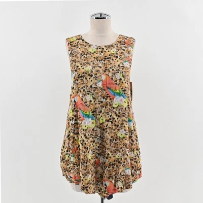 Mameluco de loro de una cucharadita talla S estampado animal sin mangas boho safari tropical Foto 1 de 4