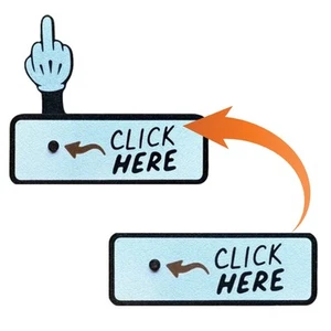 Novelty Funny Toy Click Here Surprise Button Prank Hilarious Trick Party Game - Picture 1 of 8