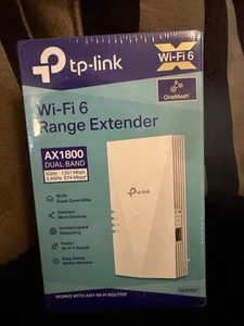 TP-Link RE600X Dual Band Wi-Fi 6 Range Extender Dual Band AX1800 OneMesh-UK Plug - Photo 1/4